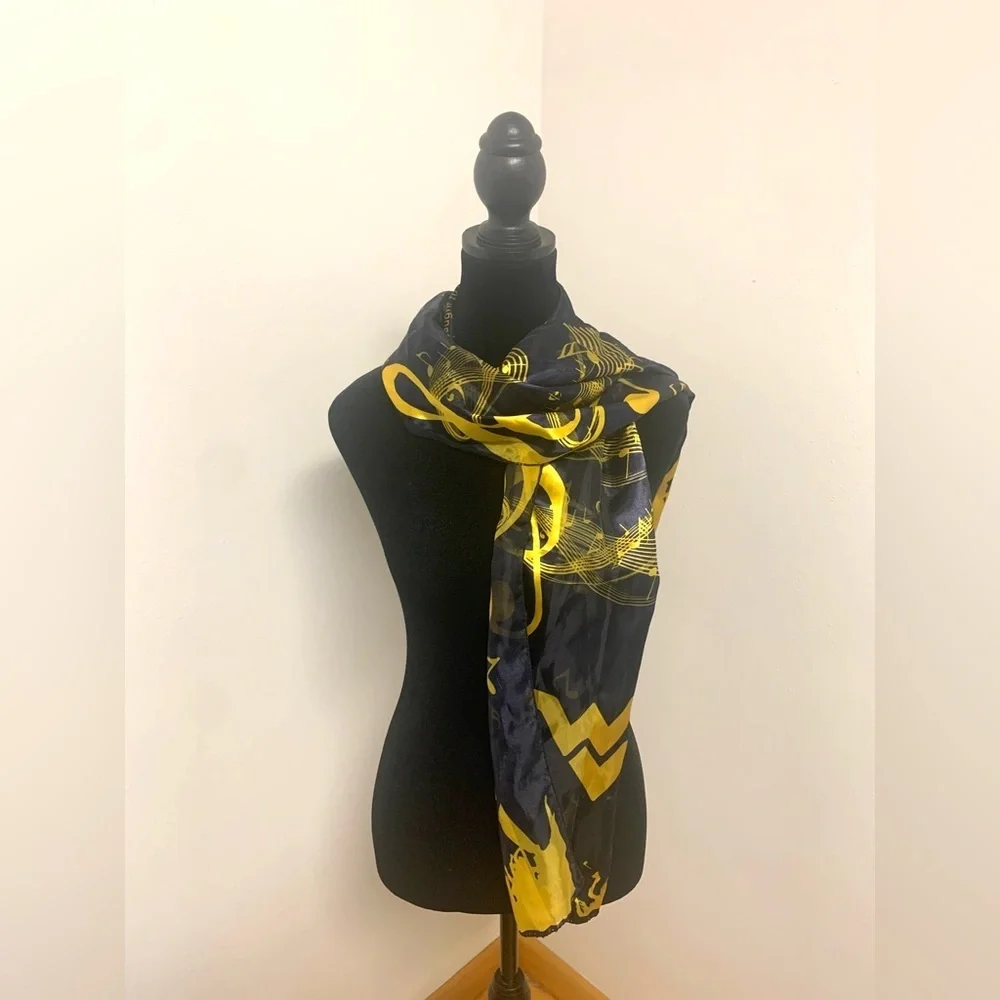Musical Note Black‎ and Yellow Scarf